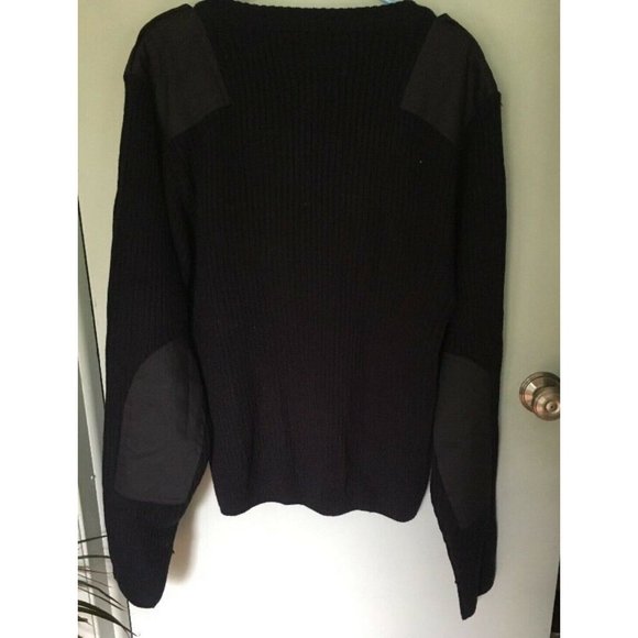 Liberty Uniform Top Brass Sweater Navy Blue XL epaulets reinforced elbows - Picture 8 of 8